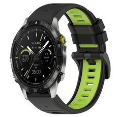 Per cinturino sportivo in silicone bicolore Garmin MARQ Athlete da 22 mm (nero + verde lime)