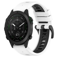 Per cinturino sportivo in silicone bicolore Garmin MARQ Golfer da 22 mm (bianco + nero)