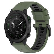 Per cinturino sportivo in silicone bicolore Garmin MARQ Golfer da 22 mm (verde oliva + nero)