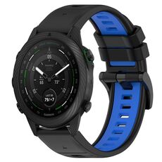Per cinturino per orologio sportivo in silicone bicolore Garmin MARQ Golfer da 22 mm (nero + blu)