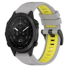 Per cinturino sportivo in silicone bicolore Garmin MARQ Golfer da 22 mm (grigio + giallo)