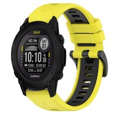 Per cinturino sportivo in silicone bicolore Garmin Descent G1 Solar da 22 mm (giallo + nero)