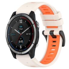 Per cinturino sportivo in silicone bicolore Garmin Quatix 7 da 22 mm (Starlight + arancione)