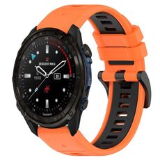 Per cinturino sportivo in silicone bicolore Garmin Descent Mk3i 43mm 20mm (arancione + nero)