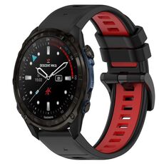 Per Garmin Descent Mk3i 43mm 20mm cinturino sportivo in silicone bicolore (nero + rosso)