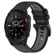 Per Garmin Descent Mk3i 43mm 20mm cinturino sportivo in silicone bicolore (nero + grigio)