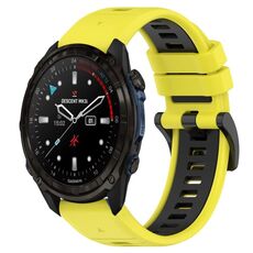 Per Garmin Descent Mk3i 43mm 20mm cinturino sportivo in silicone bicolore (giallo + nero)