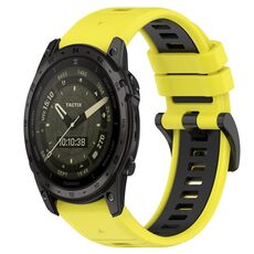Per cinturino sportivo in silicone bicolore Garmin Tactix 7 AMOLED da 26 mm (giallo + nero)