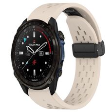 Per cinturino in silicone con foro per fibbia pieghevole Garmin Descent Mk3i 43mm 20mm (colore Starlight)