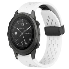 Per cinturino in silicone Garmin MARQ Commander da 22 mm con foro per fibbia pieghevole (bianco)