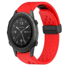 Per cinturino in silicone Garmin MARQ Commander da 22 mm con foro per fibbia pieghevole (rosso)