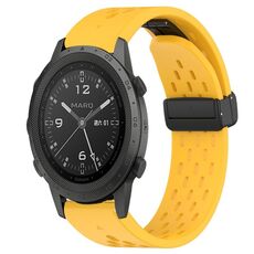 Per cinturino in silicone Garmin MARQ Commander da 22 mm con foro per fibbia pieghevole (giallo)