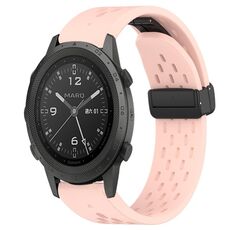Per cinturino in silicone Garmin MARQ Commander da 22 mm con foro per fibbia pieghevole (rosa)