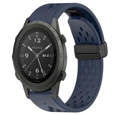 Per cinturino in silicone Garmin MARQ Commander con foro per fibbia pieghevole da 22 mm (blu notte)