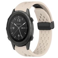 Per cinturino in silicone Garmin MARQ Commander da 22 mm con foro per fibbia pieghevole (colore Starlight)
