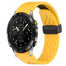 Per cinturino in silicone con foro per fibbia pieghevole Garmin MARQ atleta da 22 mm (giallo)