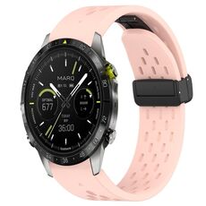 Per cinturino in silicone Garmin MARQ Athlete da 22 mm con foro per fibbia pieghevole (rosa)