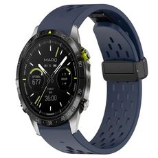 Per cinturino in silicone con foro per fibbia pieghevole Garmin MARQ atleta da 22 mm (blu notte)