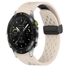 Per cinturino in silicone Garmin MARQ Athlete da 22 mm con foro per fibbia pieghevole (colore Starlight)