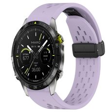 Per cinturino in silicone Garmin MARQ Athlete da 22 mm con foro per fibbia pieghevole (viola)