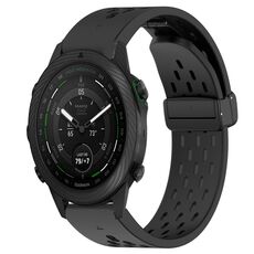 Per cinturino in silicone con foro per fibbia pieghevole Garmin MARQ Golfer da 22 mm (nero)