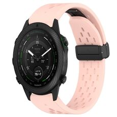 Per Garmin MARQ Golfer cinturino in silicone con foro per fibbia pieghevole da 22 mm (rosa)