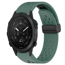 Per cinturino in silicone con foro per fibbia pieghevole Garmin MARQ Golfer da 22 mm (verde scuro)