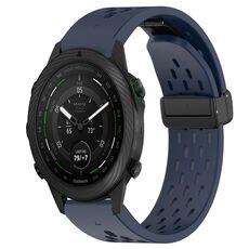 Per cinturino in silicone con foro per fibbia pieghevole Garmin MARQ Golfer da 22 mm (blu notte)