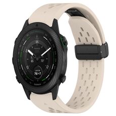 Per Garmin MARQ Golfer cinturino in silicone con foro per fibbia pieghevole da 22 mm (colore Starlight)