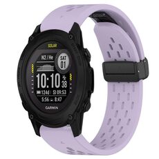Per cinturino in silicone con foro per fibbia pieghevole Garmin Descent G1 Solar da 22 mm (viola)