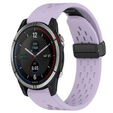 Per cinturino in silicone con foro per fibbia pieghevole Garmin Quatix 7 da 22 mm (viola)