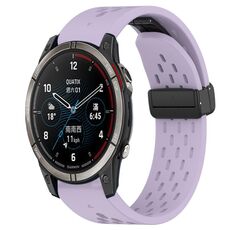 Per cinturino in silicone con foro per fibbia pieghevole Garmin Quatix 7 Pro da 22 mm (viola)