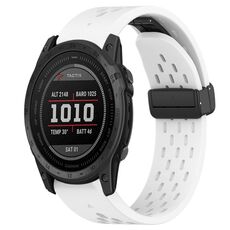 Per cinturino in silicone con foro per fibbia pieghevole Garmin Tactix 7 da 26 mm (bianco)