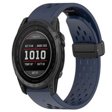 Per cinturino in silicone con foro per fibbia pieghevole Garmin Tactix 7 da 26 mm (blu notte)