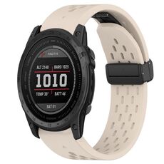 Per cinturino in silicone con foro per fibbia pieghevole Garmin Tactix 7 da 26 mm (colore Starlight)