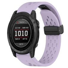 Per cinturino in silicone con foro per fibbia pieghevole Garmin Tactix 7 da 26 mm (viola)