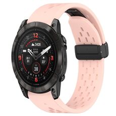 Per cinturino in silicone Garmin Epix Pro 51mm 26mm con foro fibbia pieghevole (rosa)