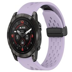 Per cinturino in silicone Garmin Epix Pro 51mm 26mm con foro fibbia pieghevole (viola)