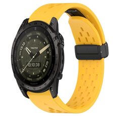 Per Garmin Tactix 7 AMOLED cinturino in silicone con foro per fibbia pieghevole da 26 mm (giallo)