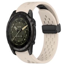 Per Garmin Tactix 7 AMOLED cinturino in silicone con foro per fibbia pieghevole da 26 mm (colore Starlight)