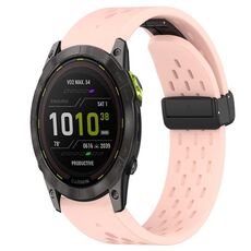 Per cinturino in silicone Garmin Enduro 2 da 26 mm con foro per fibbia pieghevole (rosa)