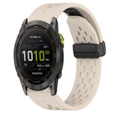 Per cinturino in silicone Garmin Enduro 2 da 26 mm con foro per fibbia pieghevole (colore Starlight)