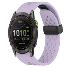 Per cinturino in silicone Garmin Enduro 2 da 26 mm con foro per fibbia pieghevole (viola)