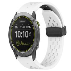Per cinturino in silicone Garmin Enduro da 26 mm con foro per fibbia pieghevole (bianco)