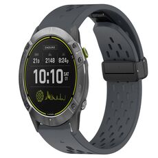 Per cinturino in silicone con foro per fibbia pieghevole Garmin Enduro da 26 mm (grigio scuro)