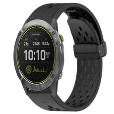 Per cinturino in silicone Garmin Enduro da 26 mm con foro per fibbia pieghevole (nero)