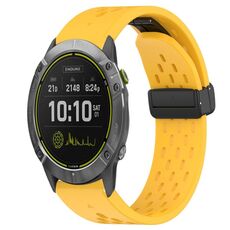 Per cinturino in silicone Garmin Enduro da 26 mm con foro per fibbia pieghevole (giallo)