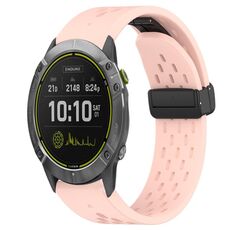 Per cinturino in silicone Garmin Enduro da 26 mm con foro fibbia pieghevole (rosa)