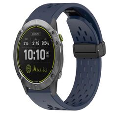 Per cinturino in silicone Garmin Enduro da 26 mm con foro per fibbia pieghevole (blu notte)