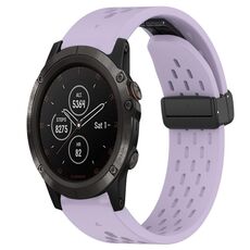 Per cinturino in silicone con foro per fibbia pieghevole Garmin Fenix 5X Plus da 26 mm (viola)